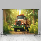 Aperturee - Aperturee Cartoon Truck Forest Jungle Spring Photo Backdrop